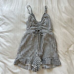 Striped Gray Kids Romper
